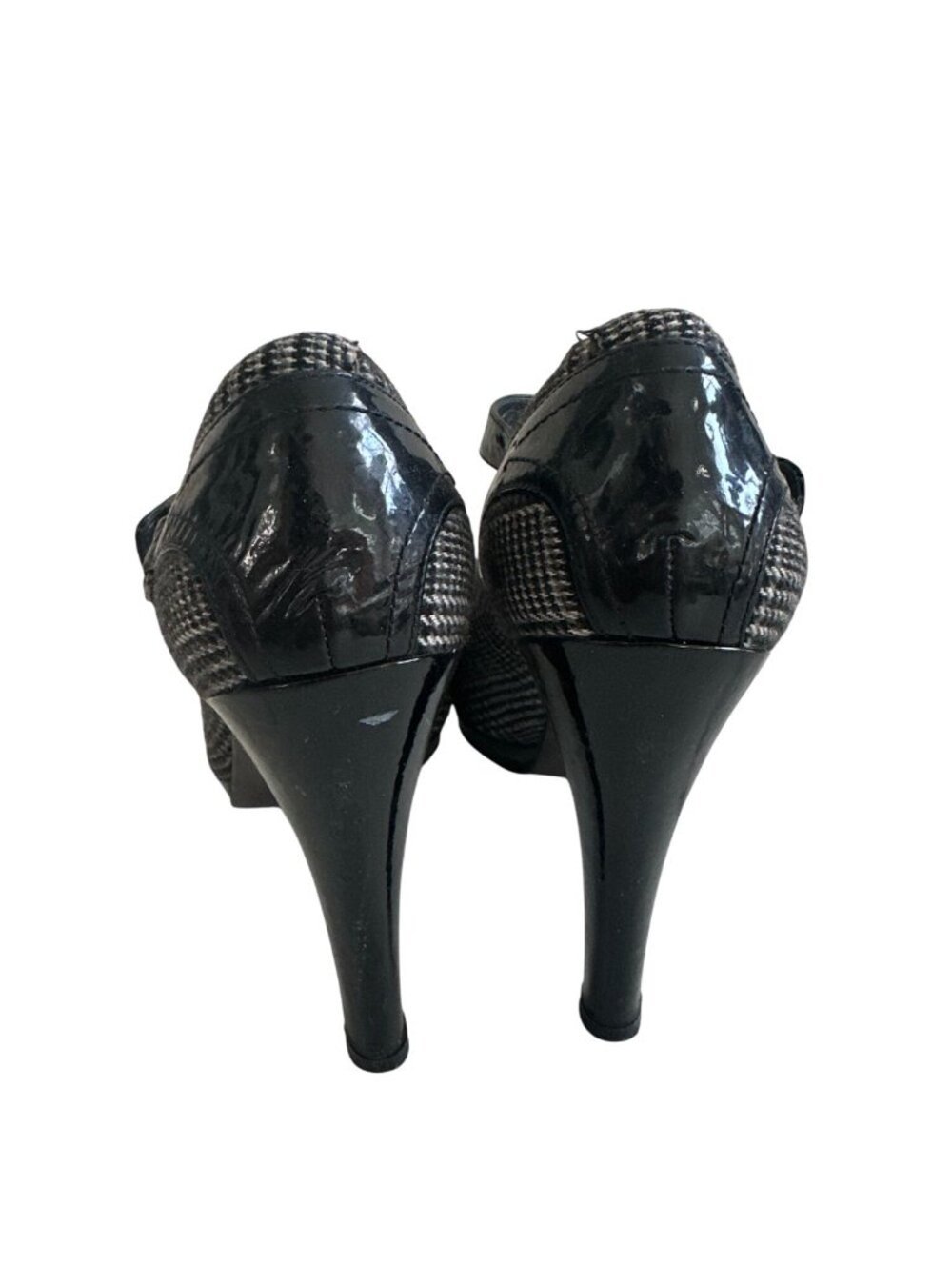 STUART WEITZMAN Glenplaid Gray Black Mary Janes Heels Size 7.5 - Picture 10 of 10